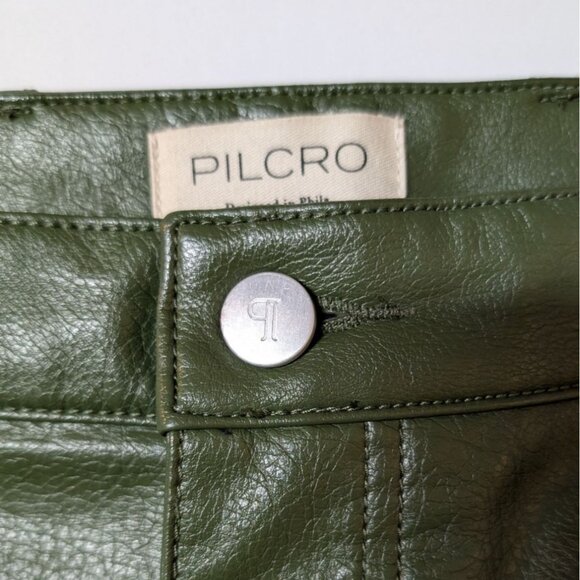 Pilcro The Madi Faux Leather Front Slit Maxi Skirt Anthropologie Army Green Size - Picture 9 of 12